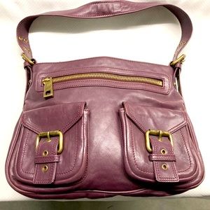 Marc Jacobs Dusty Rose Leather Shoulder Bag with Gold Hardware